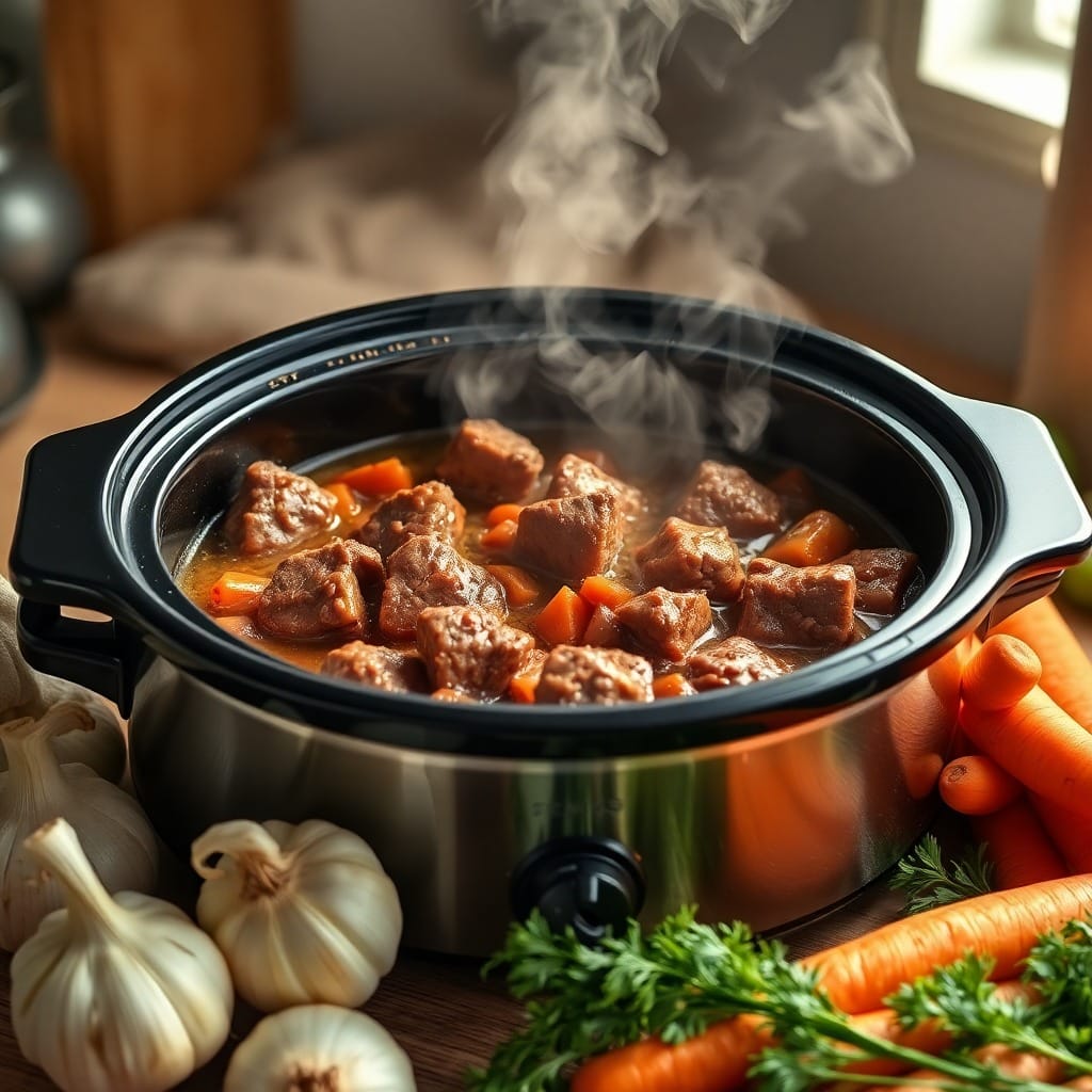 <img src="slow-cooker-beef-tips-and-gravy.jpg" alt="Slow Cooker Beef Tips and Gravy" title="Slow Cooker Beef Tips and Gravy Recipe" /> 