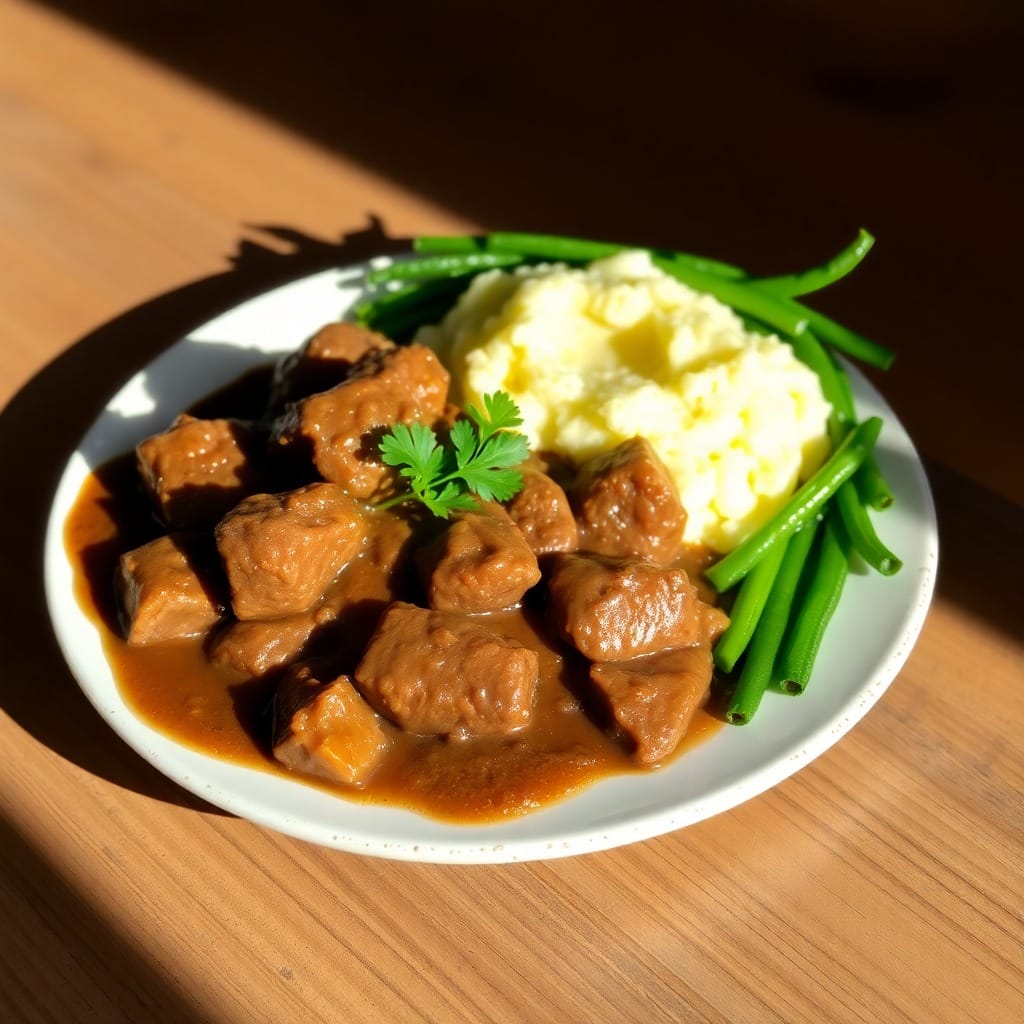 <img src="slow-cooker-beef-tips-and-gravy.jpg" alt="Slow Cooker Beef Tips and Gravy" title="Slow Cooker Beef Tips and Gravy Recipe" /> 