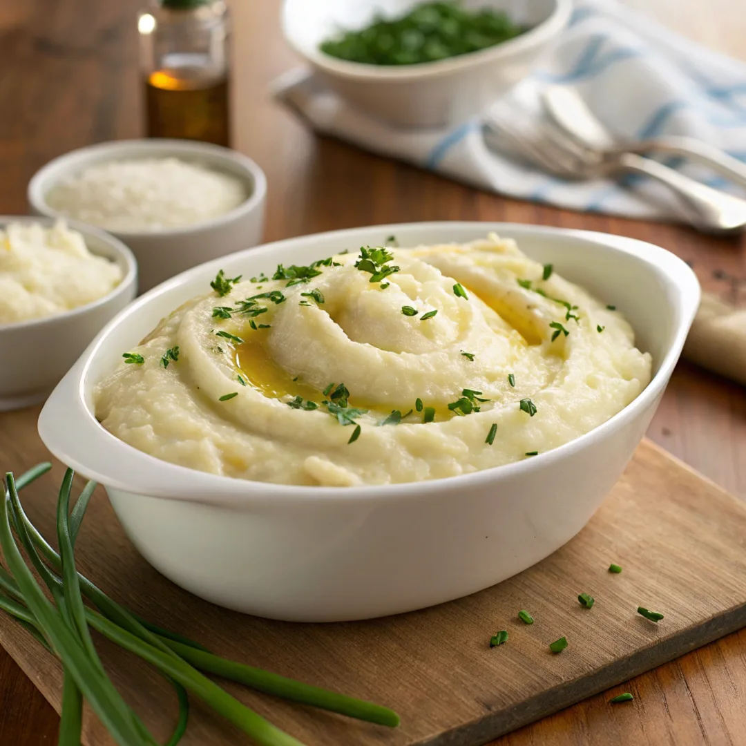 Creamy cauliflower mash with chives