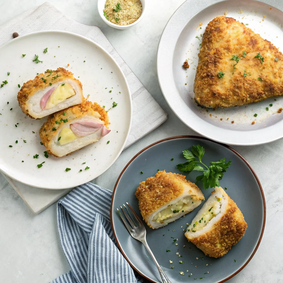 Comparison of oven, air fryer, and microwave-cooked frozen Chicken Cordon Bleu