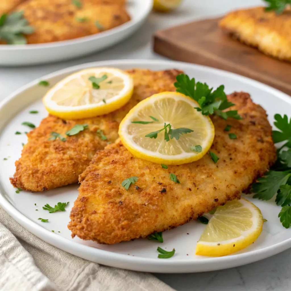 Crispy air fryer tilapia with lemon slices