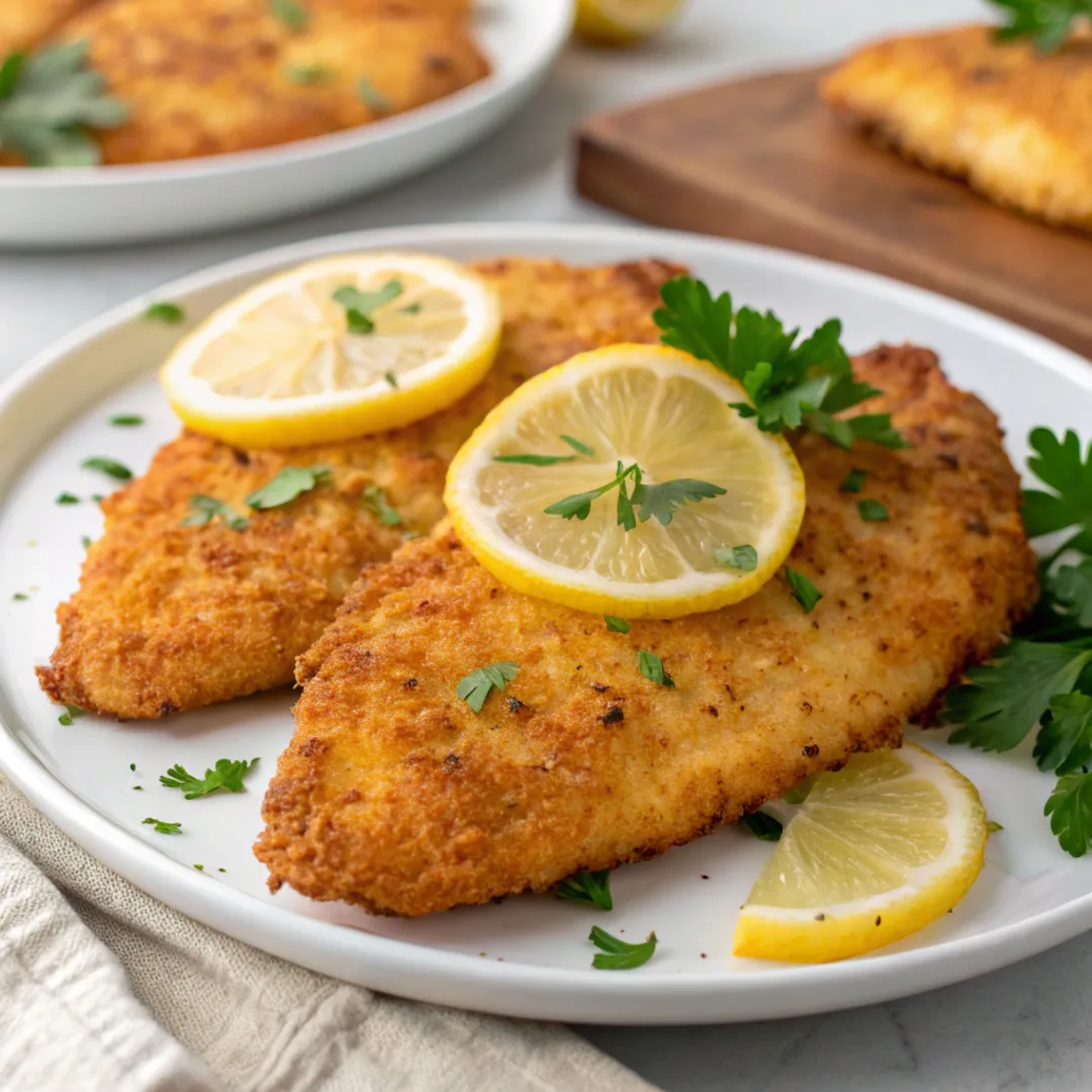 Crispy air fryer tilapia with lemon slices