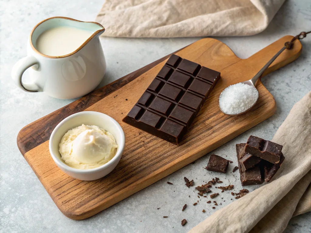 Ingredients for making 3 ingredient chocolate mousse.