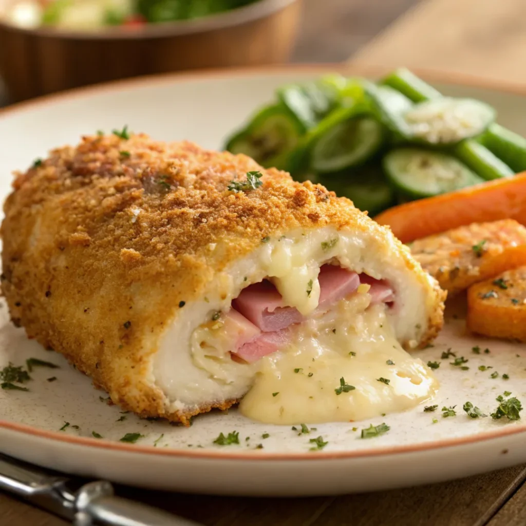 Crispy Frozen Chicken Cordon Bleu Fresh from the Oven