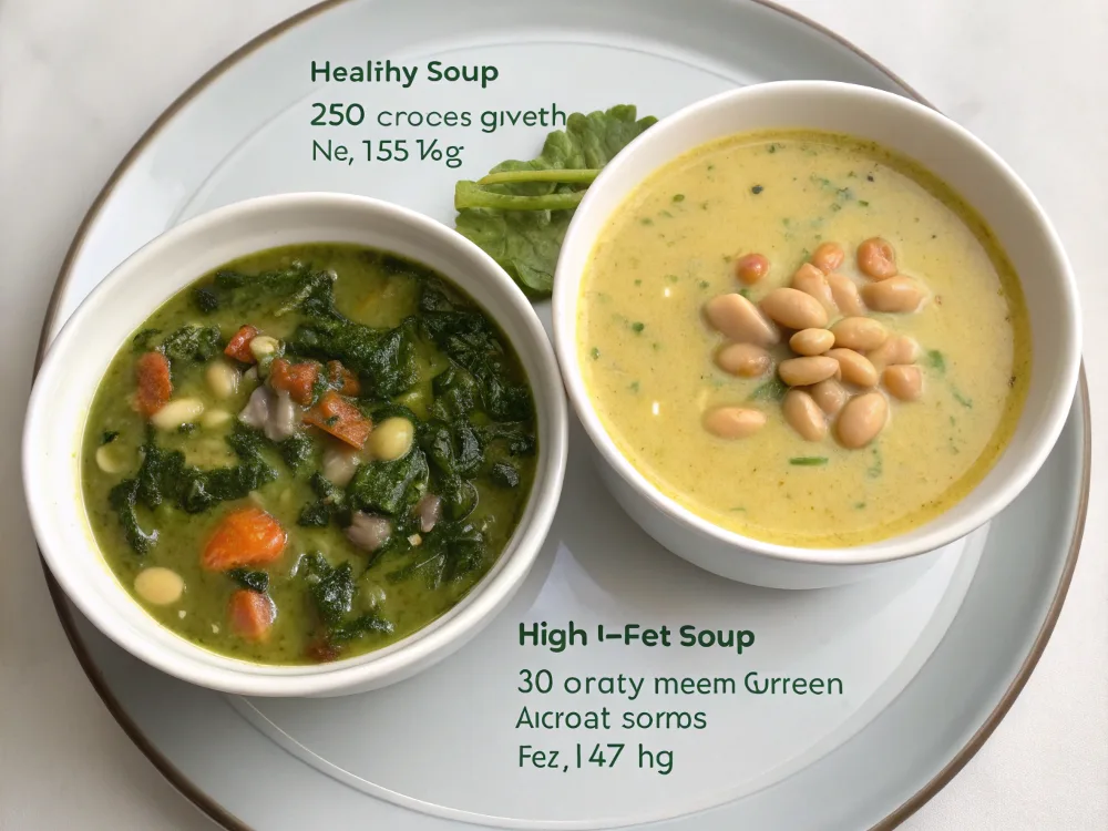 Healthy vs. unhealthy soups comparison