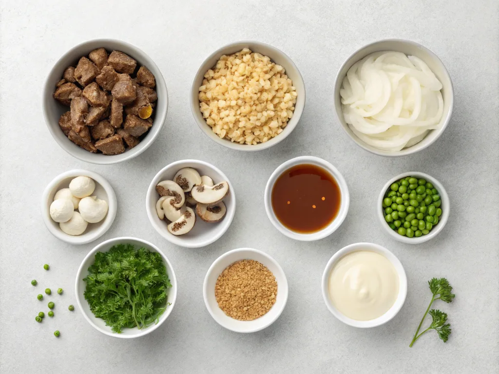 Adding vegan sour cream to the skillet to create a creamy stroganoff sauce.