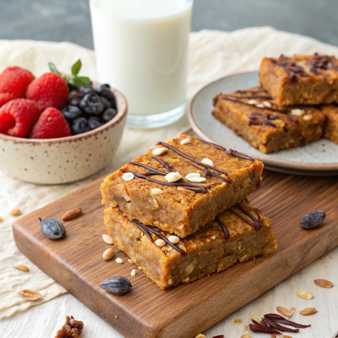 Paleo-friendly koginut squash energy bars with nuts and chocolate