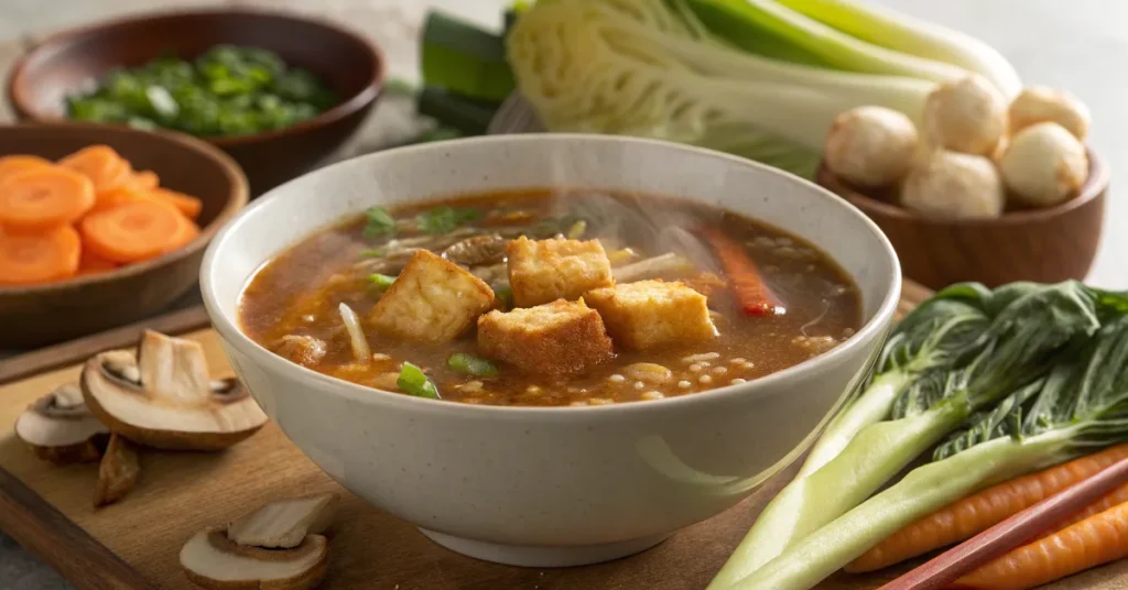 Sizzling Rice Soup with Crispy Rice and Vegetables