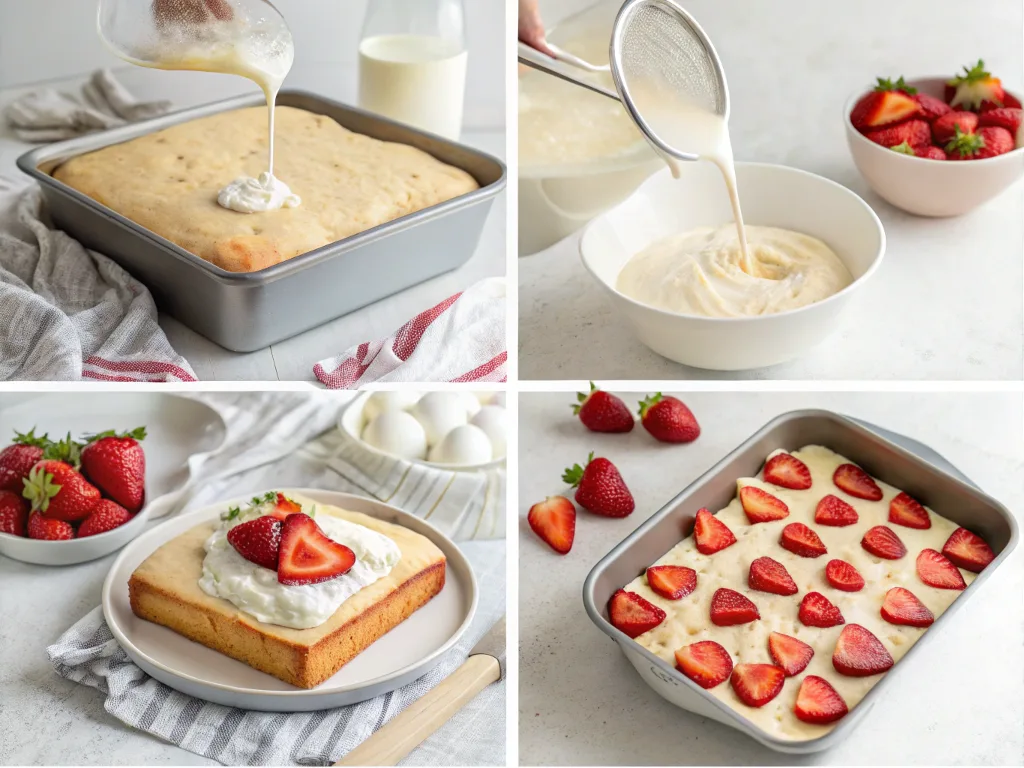  Step-by-step guide to making strawberry tres leches cake