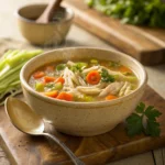 gluten free miso soup with tofu, seaweed, and green onions.