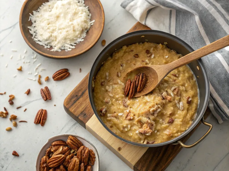 Homemade Coconut-Pecan Frosting for German Chocolate Cake